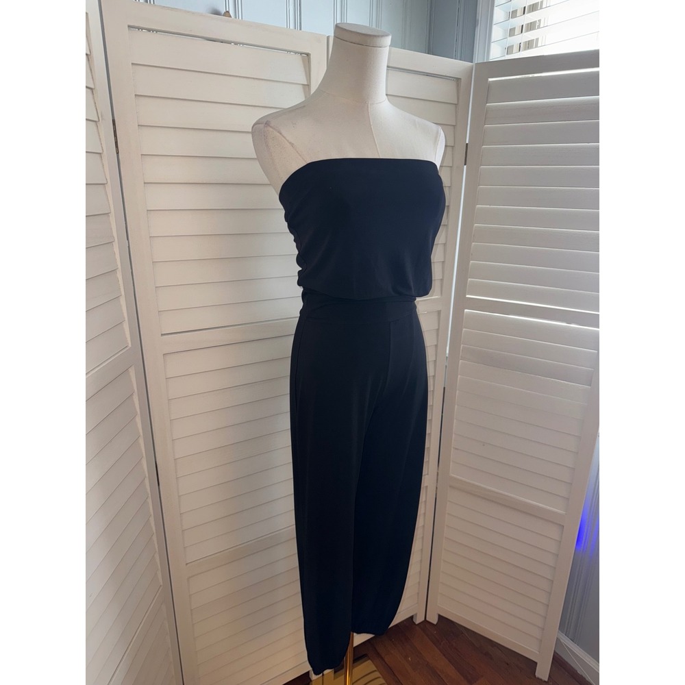 White House Black Market Black Strapless Jumpsuit XXS - Picture 3 of 8